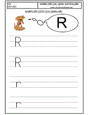 okul öncesi harfler çizgi çalışmaları r harfi